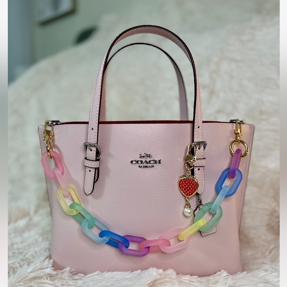 Coach Mollie Tote 25 in the Silver/Ice Pink color
